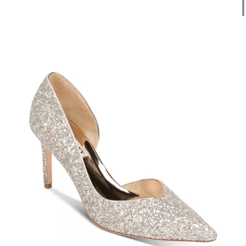 Badgley Mischka D'orsay Glitter Pumps